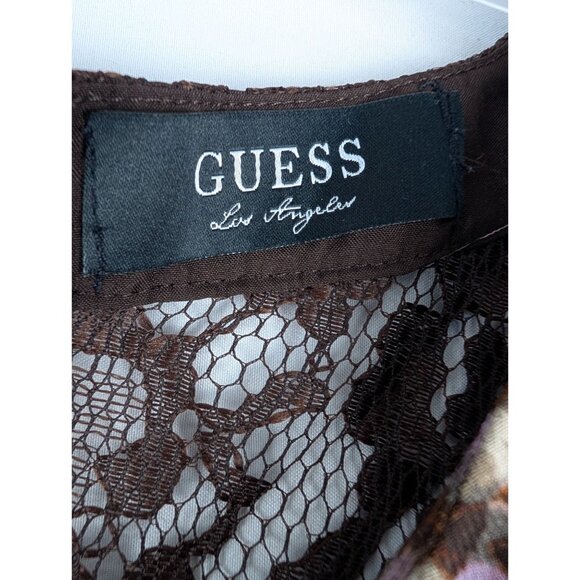 Guess Los Angeles Womens Small Floral Lace Dress With Cap Sleeves - Picture 5 of 7